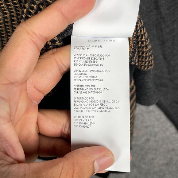 Salvatore Ferragamo Virgin Wool Made in Italy Mens V-Neck Sweater Large $382 USA - Picture 8 of 10